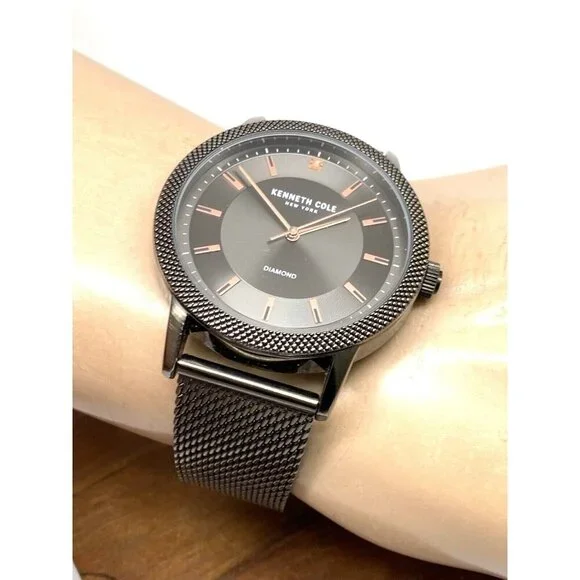 Kenneth Cole Men's Watch GG70017 Quartz Gray Dial Gunmetal Stainless Steel 44mm
